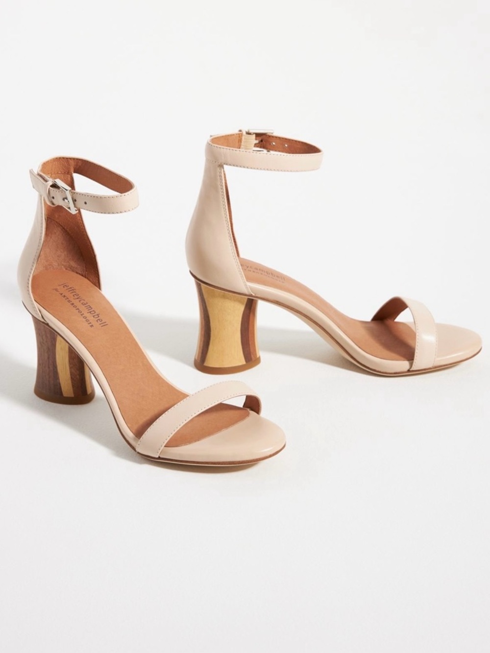 Ankle-Strap Block Heel Sandals in Nude Jeffrey Campbell